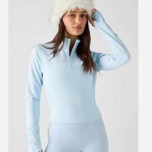 Fabletics Sky Blue Half-Zip Top